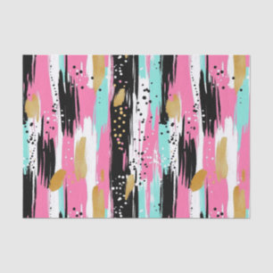 Colourful Abstract Brushstrokes - Mint & Pink (2) Tissue Paper