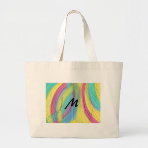 Colourful Abstract Brushstrokes Monogram Bags