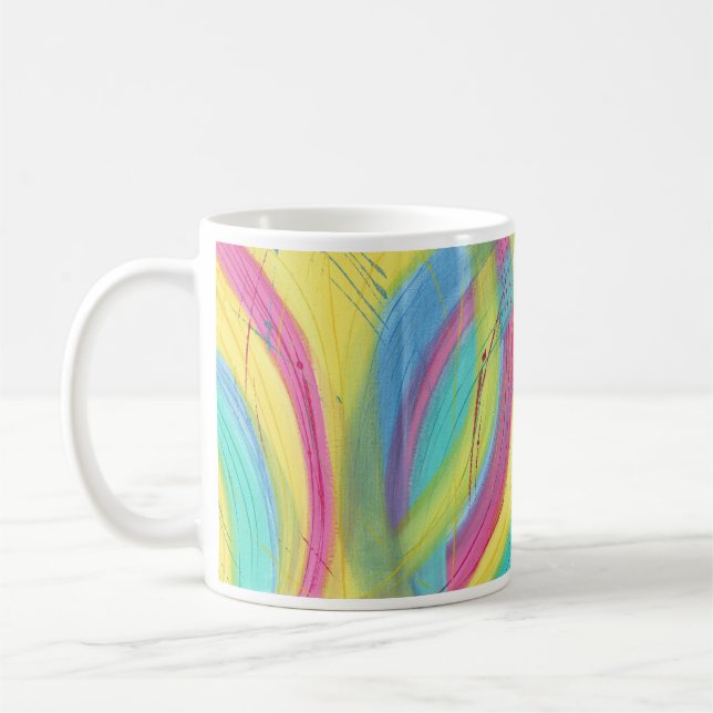 Colourful Abstract Brushstrokes Mugs (Left)