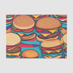 Colourful Abstract Burger with Vibrant Hues  Tissue Paper