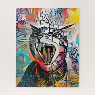 Colourful Abstract Cat   Challenging Hard Jigsaw Puzzle