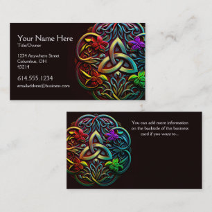 Colourful Abstract Celtic Desig Irish Business Car Card