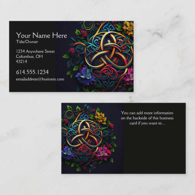 Colourful Abstract Celtic Desig Irish Business Car Card (Front/Back)