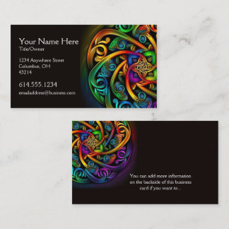 Colourful Abstract Celtic Desig Irish Business Car Card