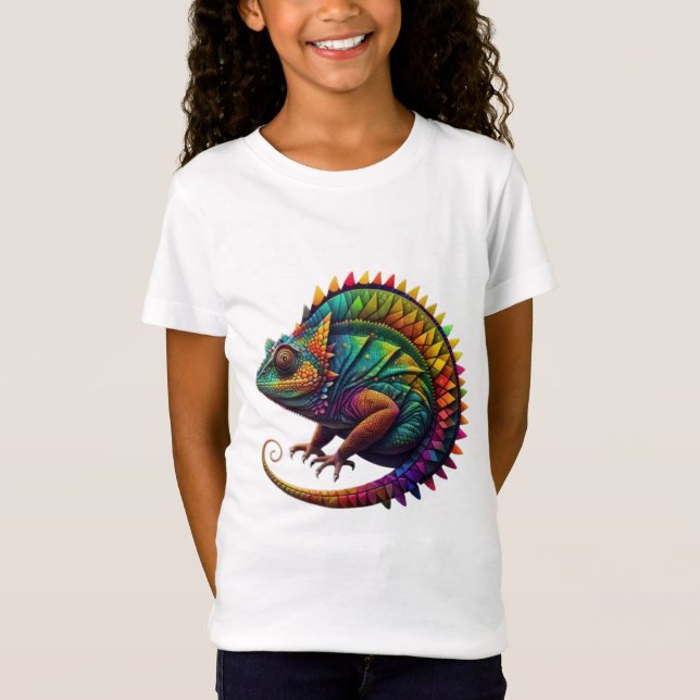 Colourful Abstract Chameleon T-Shirt (Front)