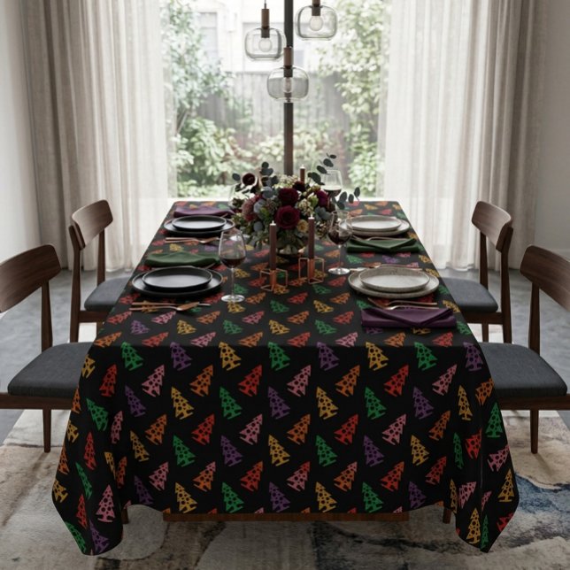 Colourful Abstract Christmas Tree Pattern  Tablecloth (Creator Uploaded)