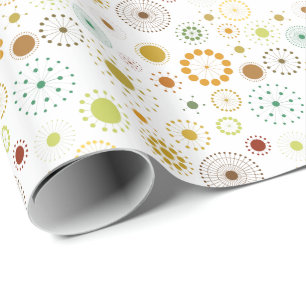 Colourful Abstract Circles And Stars Wrapping Paper