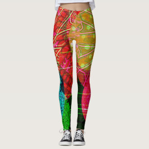 Colourful Abstract Circles Art Leggings