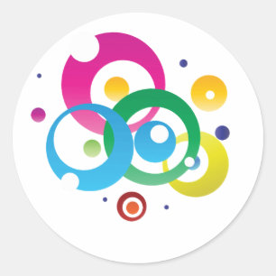 Colourful Abstract Circles Graphic Classic Round Sticker