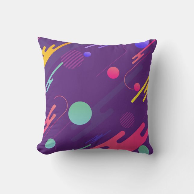 Colourful Abstract Circles, Lines & Cool Shapes Cushion (Front)