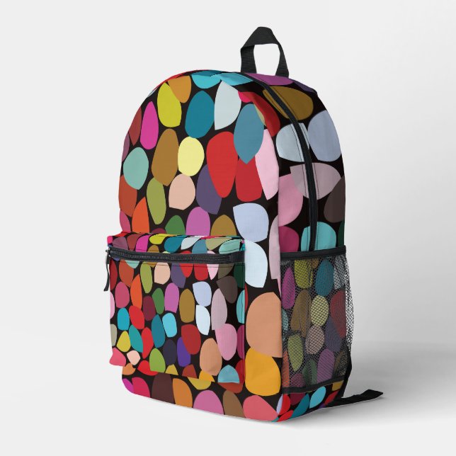 Colourful Abstract Circles  Printed Backpack (Back Corner Right)