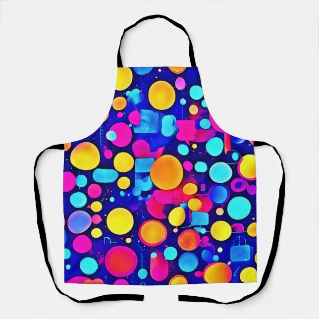 Colourful Abstract Circles Spectrum Apron (Front)