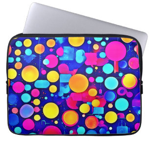 Colourful Abstract Circles Spectrum Laptop Sleeve