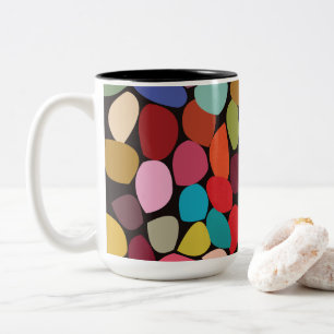 Colourful Abstract Circles Two-Tone Coffee Mug
