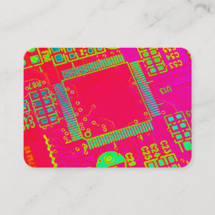 Colourful Abstract Circuitry Business Card