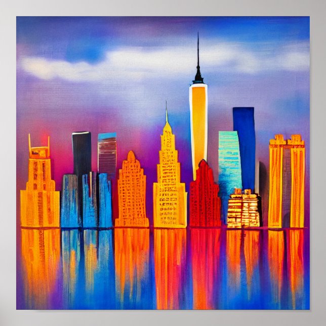 Colourful Abstract City Poster (Front)