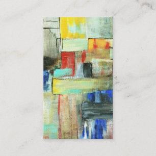 Colourful Abstract Cityscape Original Art Painting Business Card