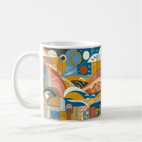 Colourful abstract coffee tea mug cup ceramic