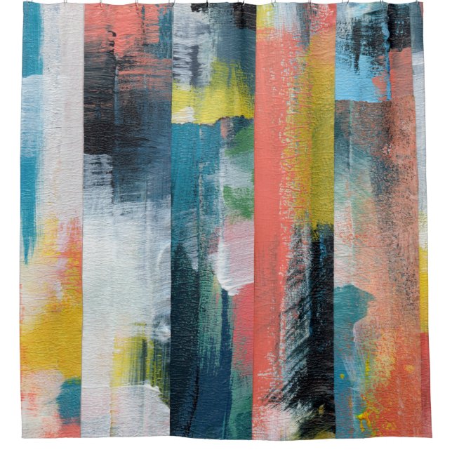 Colourful abstract collage.  shower curtain (Front)