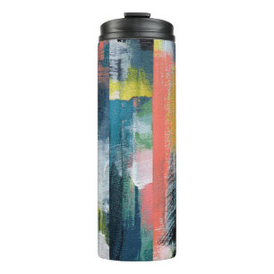 Colourful abstract collage. thermal tumbler