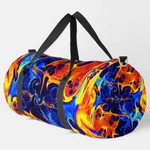 colourful abstract colour wavy duffle bag