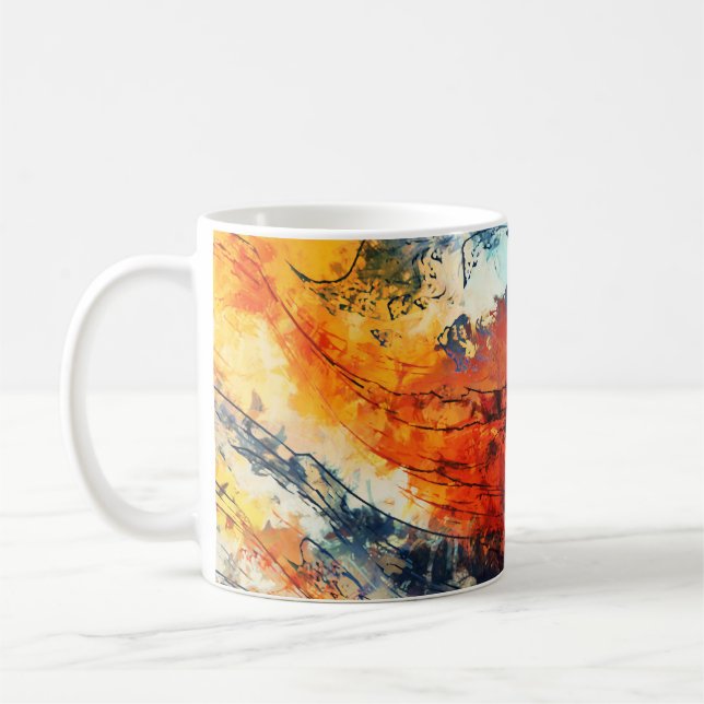 Colourful Abstract Contemporary Artwork Coffee Mug (Left)
