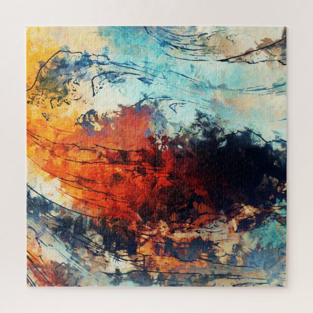 Colourful Abstract Contemporary Artwork Jigsaw Puzzle (Vertical)