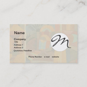 Colourful Abstract Cubism Klee Temple Gardens Business Card