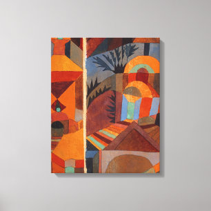Colourful Abstract Cubism Klee Temple Gardens Canvas Print