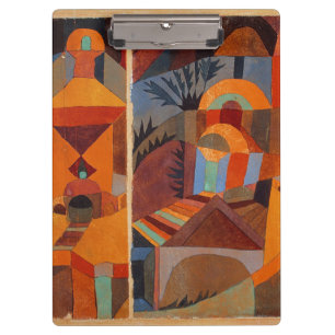 Colourful Abstract Cubism Klee Temple Gardens Clipboard