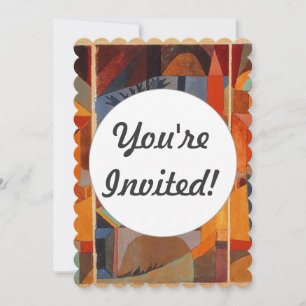 Colourful Abstract Cubism Klee Temple Gardens Invitation