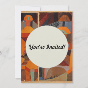 Colourful Abstract Cubism Klee Temple Gardens Invitation