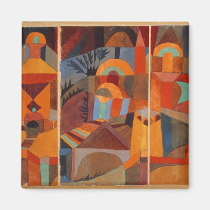 Colourful Abstract Cubism Klee Temple Gardens Magnet