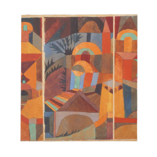 Colourful Abstract Cubism Klee Temple Gardens Notepad