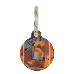 Colourful Abstract Cubism Klee Temple Gardens Pet Tag