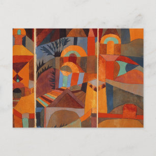 Colourful Abstract Cubism Klee Temple Gardens Postcard