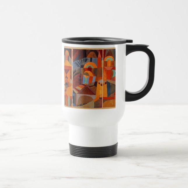 Colourful Abstract Cubism Klee Temple Gardens Travel Mug (Right)