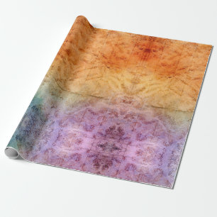 Colourful Abstract Damask Alcohol Ink Watercolor W Wrapping Paper
