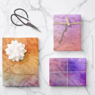 Colourful Abstract Damask Alcohol Ink Watercolor Wrapping Paper Sheet