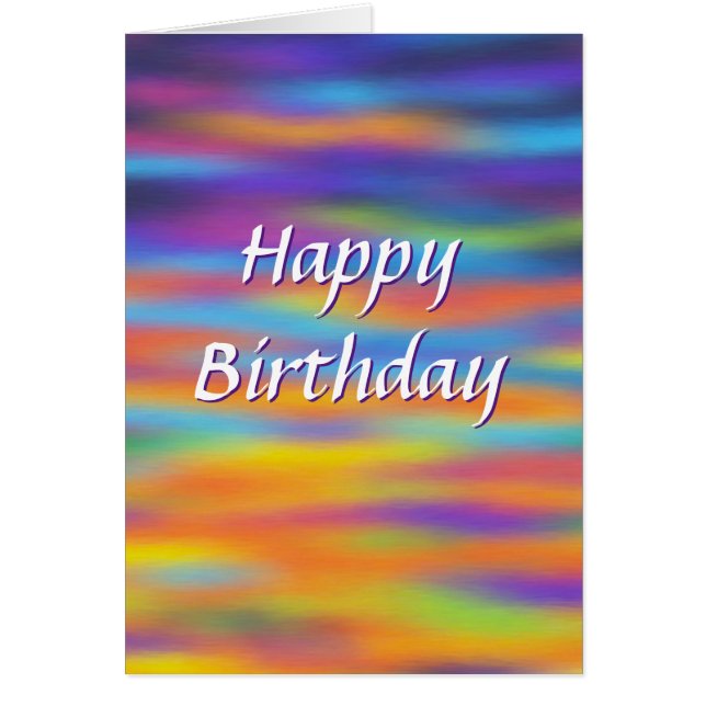 Colourful Abstract Desert Sunset Birthday Card (Front)