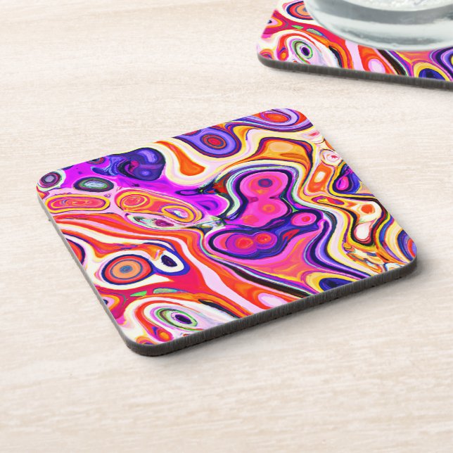 Colourful Abstract Design in Focus Coaster (Left Side)