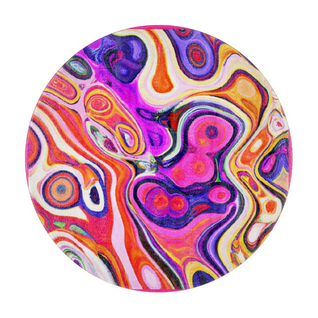 Colourful Abstract Design in Focus Cutting Board (Front)