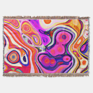 Colourful Abstract Design in Focus Throw Blanket