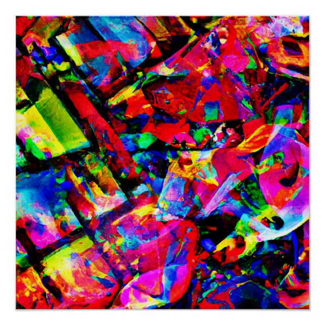 Colourful Abstract Design Poster (Front)