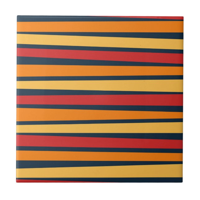 Colourful abstract design with lines tile (Front)