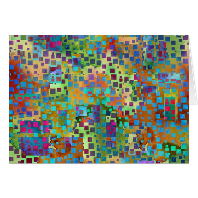 Colourful Abstract Digital Art with Squares (Front Horizontal)