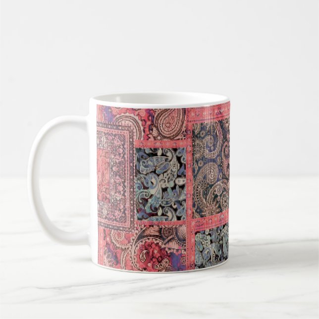 colourful abstract digital design background allov coffee mug (Left)