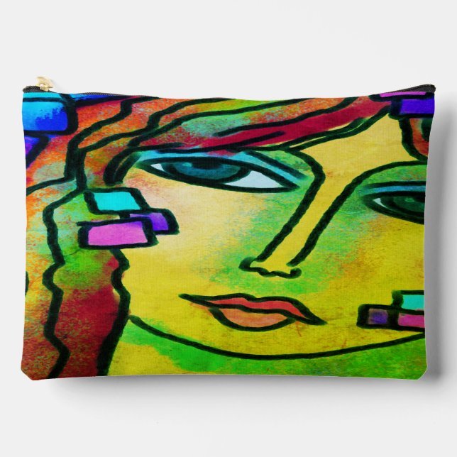 Colourful Abstract Digital Painting Accessory Pouch (Front)
