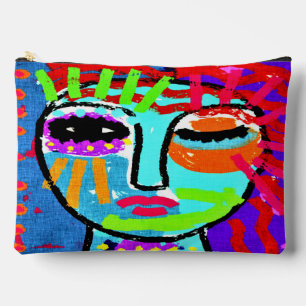 Colourful Abstract Digital Painting of a Woman Accessory Pouch