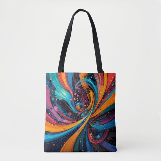 Colourful Abstract Digital Painting Tote Bag (Front)